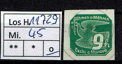 Los H11729: Böhmen & Mähren Mi. 45, gest.