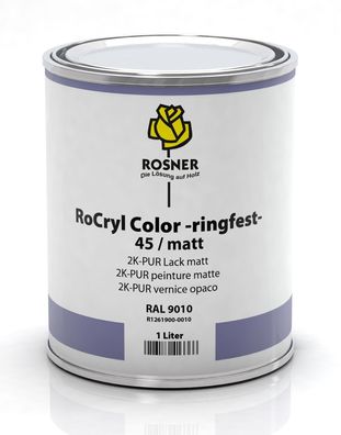 RoCryl Color -ringfest- Fertigtöne matt/ RAL 9010,1L, ringfester Lack,2K-PUR, Holz