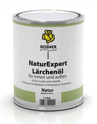 Rosner Natur Lärchenöl pflanzlich Tiefenimprägnierung Schutz + Veredelung 1L, natur
