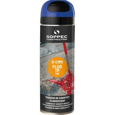 Soppec FLUO TP Baustellen-Markierspray BLAU Neonlack 500 ml / 141519