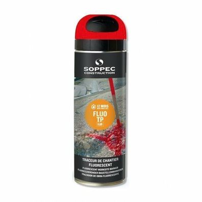 Soppec FLUO TP Baustellen-Markierspray ROT Neonlack 500 ml / 141513