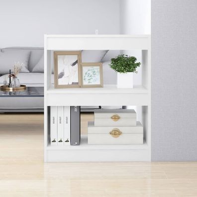 vidaXL Bücherregal/ Raumteiler Weiß 60x30x72 cm