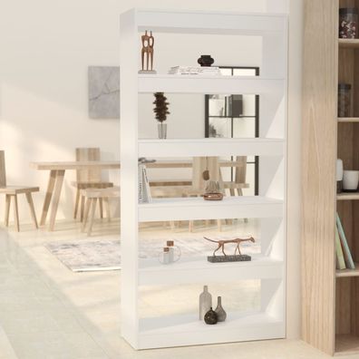 vidaXL Bücherregal/ Raumteiler Weiß 80x30x166 cm Holzwerkstoff