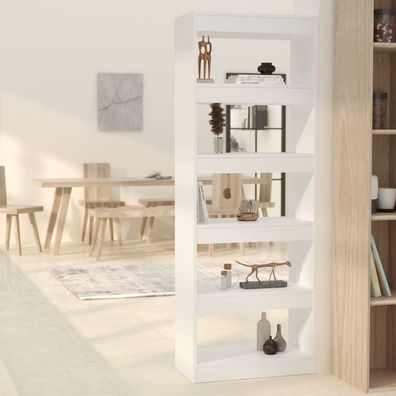 vidaXL Bücherregal/ Raumteiler Weiß 60x30x166 cm Holzwerkstoff