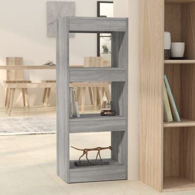 vidaXL Bücherregal/ Raumteiler Grau Sonoma 40x30x103 cm Holzwerkstoff
