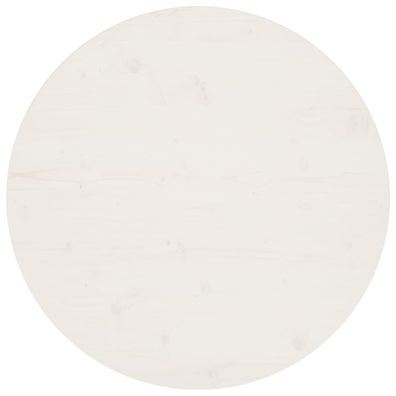 vidaXL Tischplatte Weiß Ø80x2,5 cm Massivholz Kiefer