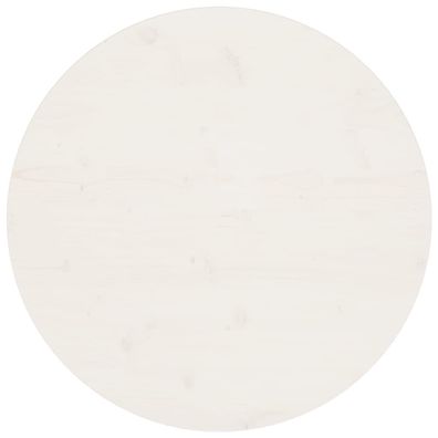 vidaXL Tischplatte Weiß Ø70x2,5 cm Massivholz Kiefer