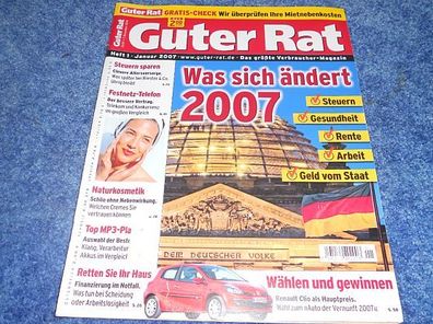 Zeitschrift - Guter Rat Heft --Januar 2007 -Steuern , Gesundheit Rente