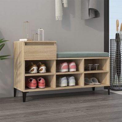 vidaXL Schuhregal Sonoma-Eiche 102x36x60 cm Holzwerkstoff