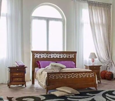 Bett 2x Nachttische 3 tlg. Schlafzimmer Set Design Modern Luxus Betten