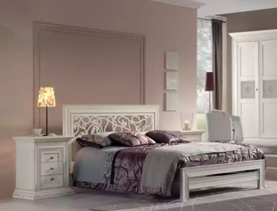 Bett + 2x Nachttische 3tlg. Schlafzimmer Set Design Modern Luxus Italy