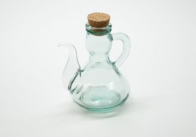 Ecogreen Flasche 250ml mit Ausgiesser Kork Verschluss & Henkel Glasflasche