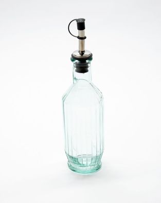 Ecogreen Flasche 300ml mit Ausgiesser Essig / Öl Streifen Decor Glasflasche