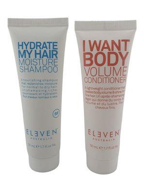 Eleven Australia Hydrate My Hair Shampoo 50ml + I Want Body Conditioner 50ml