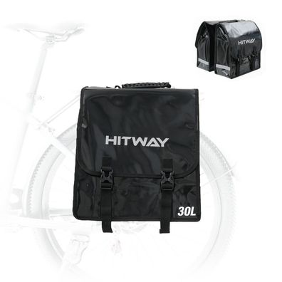 Fahrradtasche Gepäckträger, 30L Gepäckträgertasche mit Reflektoren, mit Tragegriff