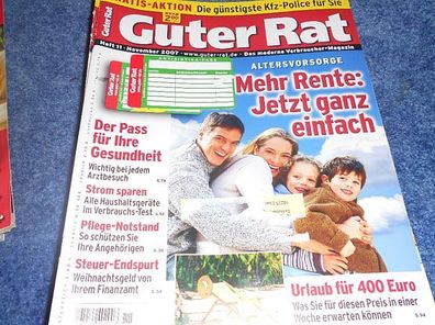Zeitschrift - Guter Rat Heft - November 2007 - Altersvorsorge-mehr Rente