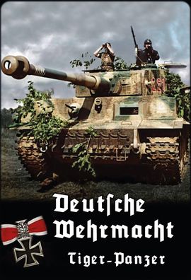 Top-Blechschild m. Kordel, 20 x 30 cm, dt. Wehrmacht, Tiger Panzer, Neu, OVP