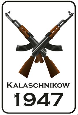 Top-Schild m. Kordel, 20 x 30 cm, Kalaschnikow, Gewehr, 1947, Neu, OVP