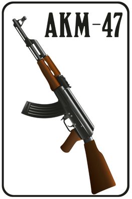 Top-Schild m. Kordel, 20 x 30 cm, AKM 47, Gewehr, Maschinengewehr, Neu, OVP