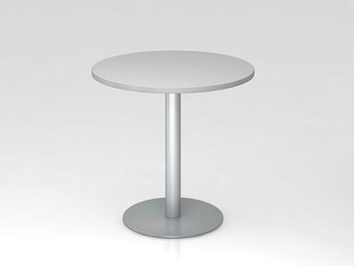 Bistro Tisch Beistelltisch Besprechungstisch Silber 80 cm Durchmesser