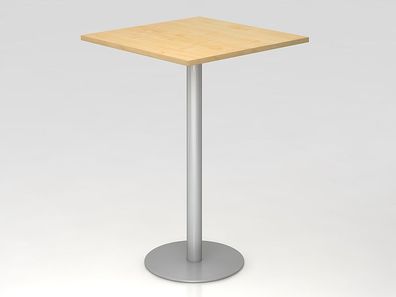 Bistro Tisch Stehtisch Besprechungstisch 08 silber quadratische Tischplatte 80x80cm