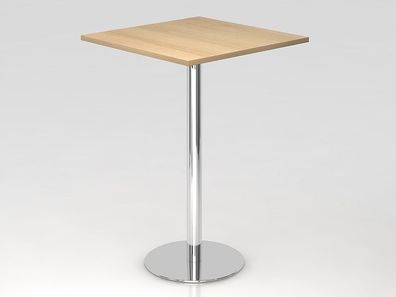 Bistro Tisch Stehtisch Besprechungstisch 08 chrom quadratische Tischplatte 80x80cm