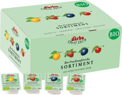 Darbo Bio Fruchtaufstrich 4-fach sortiert 100x20g