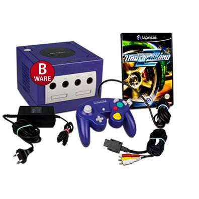 Gamecube Konsole Lila Purple (B-Ware) #20B + original Controller + Spiel Need for ...