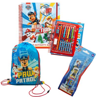Paw Patrol Großes Schul-Set Malbuch, Schreibwaren-Set, Turnbeutel Stifte Kinder