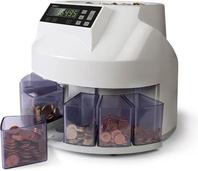 Safescan 1250 EUR - Automatischer Münzzähler und Sortierer für EUR, weiß, 35.5 x ...