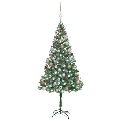 Künstlicher Weihnachtsbaum mit LEDs & Kugeln & Zapfen 180 cm