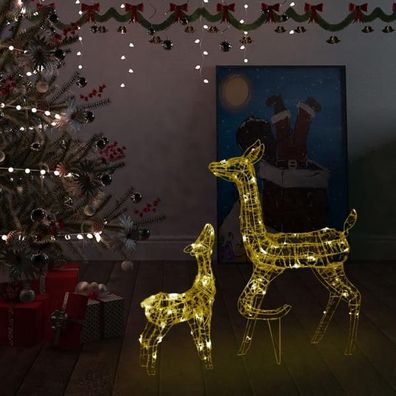 LED-Rentier-Familie Weihnachtsdeko Acryl 160 LED Warmweiß