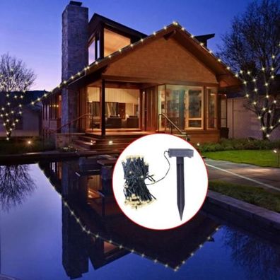 LED-Solar-Lichterkette Warmweiß Weihnachtsdeko