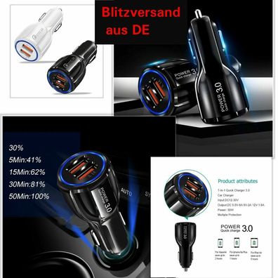 Zigarettenanzünder 2 USB Ladegerät KFZ LKW Auto Ladeadapter Handy Huawei IPhone