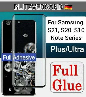 Voll Kleber Samsung Galaxy S23 S22 S21 S9 PLUS Echt Glas Cover 9H Full Glue