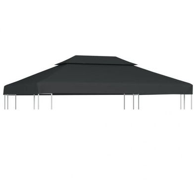 Pavillon-Dachplane mit Kaminabzug 310 g/ m² 4x3 m Anthrazit