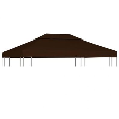 Pavillon-Dachplane mit Kaminabzug 310 g/ m² 4x3 m Braun