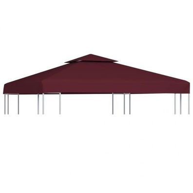 Pavillon-Dachplane mit Kaminabzug 310 g/ m² 3x3 m Weinrot