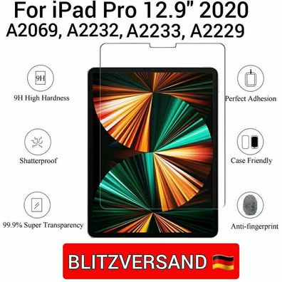 Für Apple iPad Pro 12.9 2020 A2069 A2232 A2229 Schutzglas DisplayschutzFolie