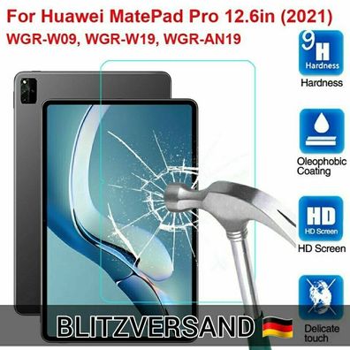 Für Huawei MatePad Pro 12.6 2021 WGR-W09 W19 Schutzglas Displayschutzfolie Echt