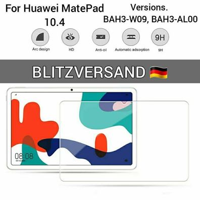 Für Huawei MatePad 10.4 BAH3-W09 BAH3-AL00 Schutzglas Displayschutzfolie Echt 9H