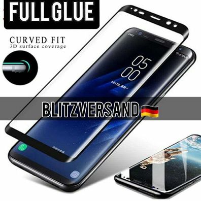 Voll Kleber Schutzglas Samsung Galaxy S8 | S9 | Plus Displayschutzfolie