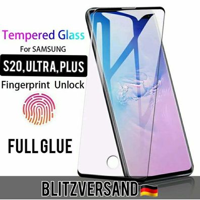 Voll Kleber Schutzglas Samsung Galaxy S20 Ultra | S20 Plus Displayschutzfolie