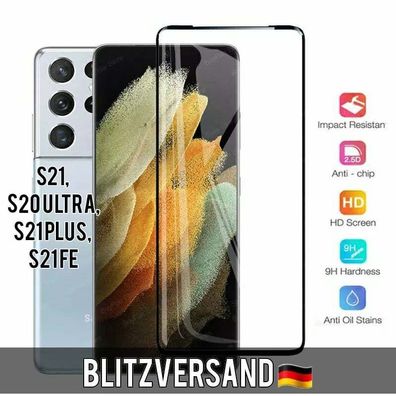 Voll Kleber Schutzglas Samsung Galaxy S21 Ultra | S21 Plus Displayschutzfolie 9H