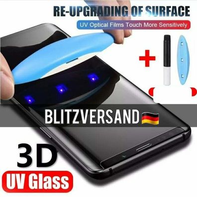 Für Samsung Schutzglas Kleber UV Licht 3D Curved Schutzglas