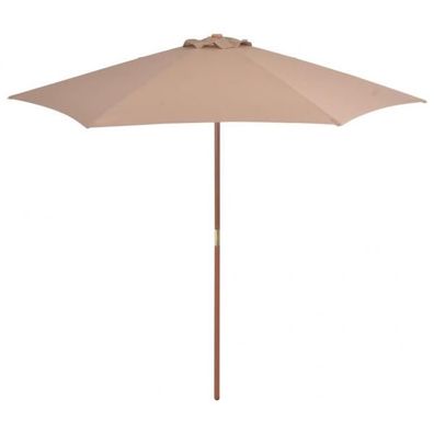 Sonnenschirm mit Holz-Mast 270 cm Taupe