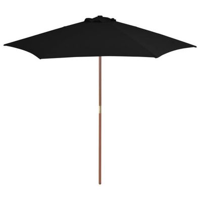 Sonnenschirm mit Holzmast Schwarz 270 cm