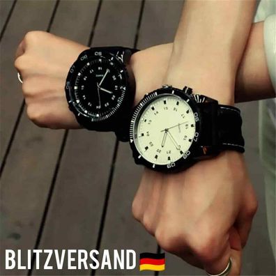 Herrenuhr Silikon Edelstahl Armbanduhr Schwarz Sportuhr Sport Quarz Analog Uhr