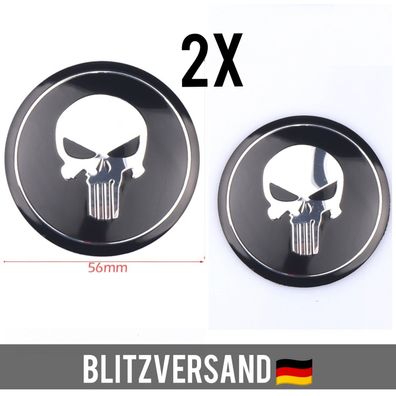 2x Punisher Totenkopf Aufkleber Skull Sticker Emblem Schädel Rächer Alu Moped