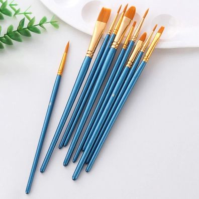 Pinsel Set 10 tlg. Künstlerpinsel Malpinsel-Set Malen Paint Brush Set Nylon Hair